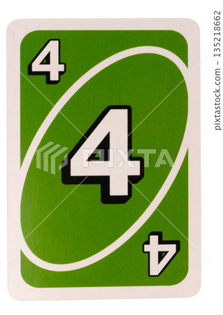 card game color green four isolated on white background 135218662
