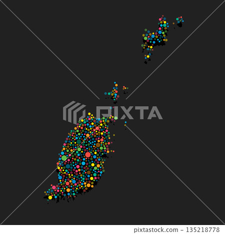 Creative map of Grenada from random colorful dots Creative map of Grenada from random colorful dots 135218778