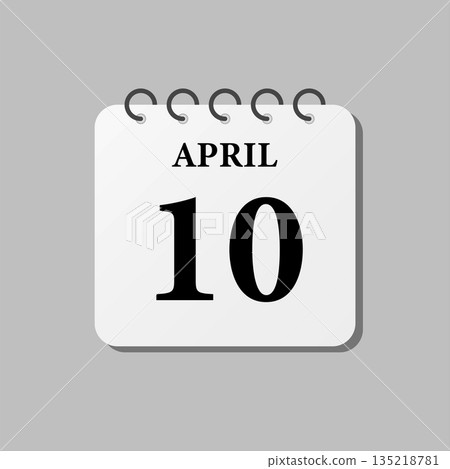 Icon page calendar day - 10 April 135218781
