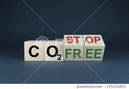 CO2 stop or free. Ecology and climate concept CO2 stop or free. Ecology and climate concept 135218953