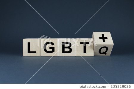 LGBT community. Cubes form the word LGBT with the letter Q. 135219026