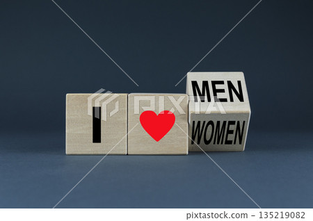 Cubes changes expression from I love women to I love men or vice versa Cubes changes expression from I love women to I love men or vice versa 135219082