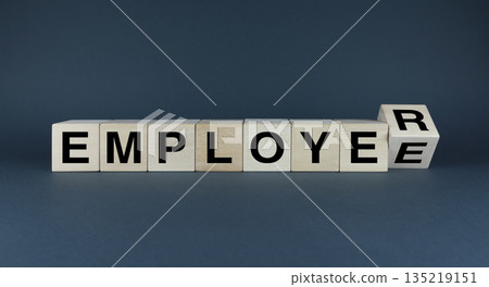 Employee or employer. Business and career growth concept Employee or employer. Business and career growth concept 135219151
