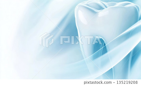 Dental illustration with soft aqua gradients symbolizing growth and improvement in oral health Dental illustration with soft aqua gradients symbolizing growth and improvement in oral health 135219208