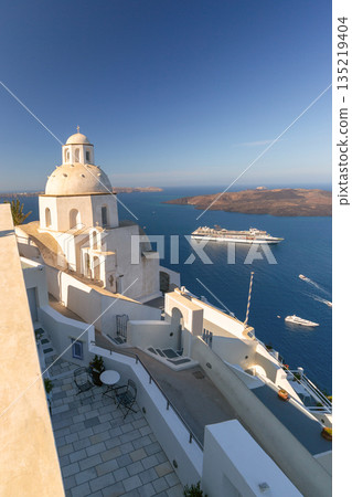 Daytime View of Fira on Santorini, Greece 135219404