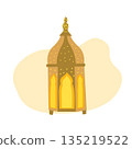 Warm glowing ramadan lantern illustration for islamic celebrations 135219522