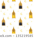Seamless ramadan lantern pattern for islamic wallpapers, textiles 135219585