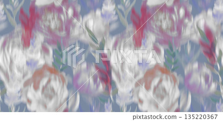 Seamless pattern with a blur effect and monochrome flowers for textiles Seamless pattern with a blur effect and monochrome flowers for textiles 135220367