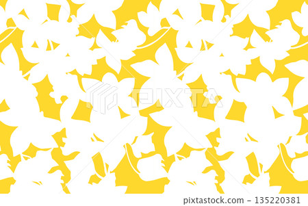 Print Seamless botanical pattern with flower silhouettes in vector for textiles for women 135220381