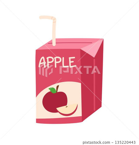 apple juice box with straw apple juice box with straw 135220443