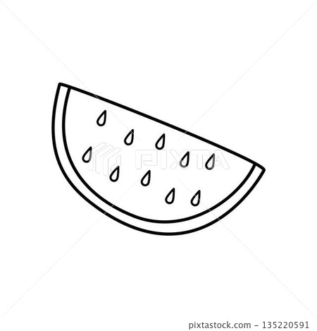Watermelon Slice Coloring Page 135220591