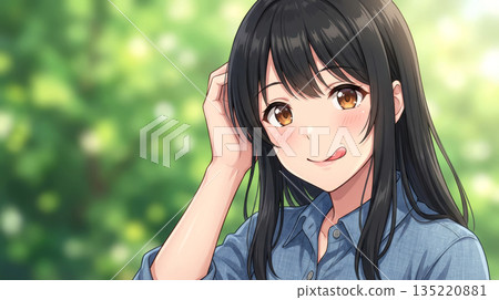 一位女士擺出俏皮的姿勢 135220881