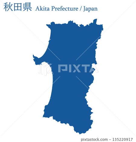 Vector illustration map of Japan: Akita prefecture map 135220917