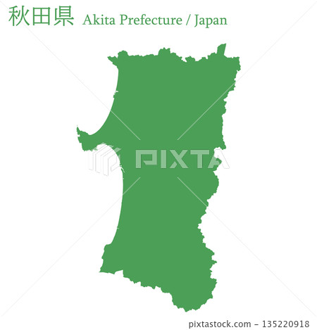 Vector illustration map of Japan: Akita prefecture map 135220918