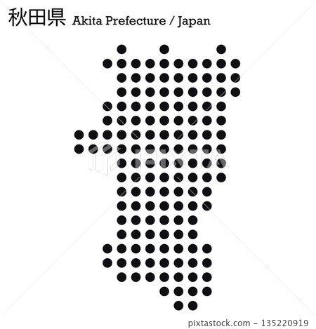Vector illustration map of Japan: Akita prefecture map Vector illustration map of Japan: Akita prefecture map 135220919