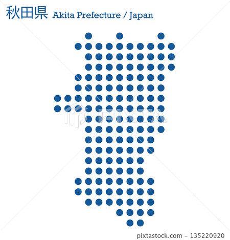 Vector illustration map of Japan: Akita prefecture map Vector illustration map of Japan: Akita prefecture map 135220920