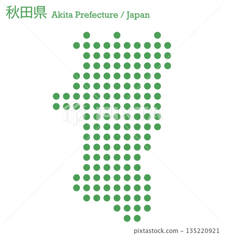 日本向量插圖地圖:秋田縣地圖 日本向量插圖地圖:秋田縣地圖 135220921