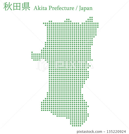 日本向量插圖地圖：秋田縣地圖 135220924