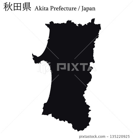 Vector illustration map of Japan: Akita prefecture map Vector illustration map of Japan: Akita prefecture map 135220925