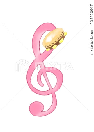 帶有鈴鼓的音符 135220947