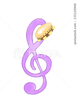 帶有鈴鼓的音符 135220948