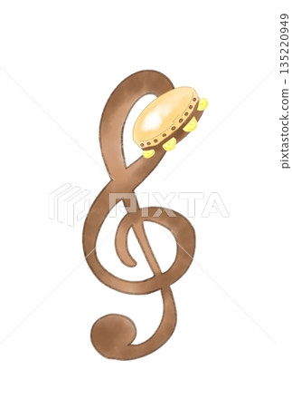 帶有鈴鼓的音符 135220949