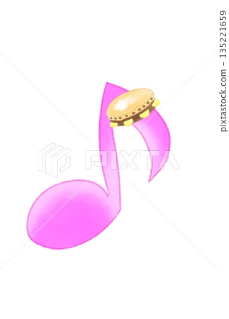 Musical notes with tambourine Musical notes with tambourine 135221659