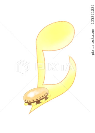 Musical notes with tambourine Musical notes with tambourine 135221822