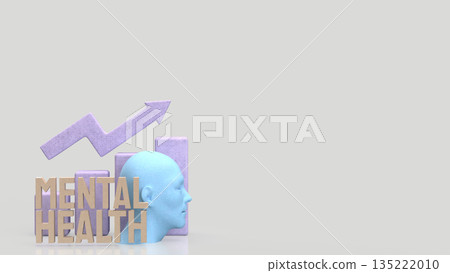 Mental Health Growth Concept with Mind Balance and Positive Progress 3d render. 135222010