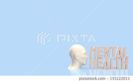 Mental Health Awareness Concept with Human Mind and Wellbeing Focus 3d render. Mental Health Awareness Concept with Human Mind and Wellbeing Focus 3d render. 135222011