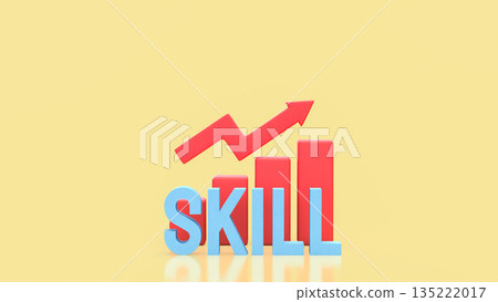 Skill Development Growth Chart for Career and Business Success 3d render. 135222017