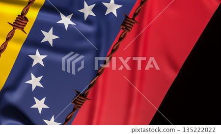 Venezuela Political Crisis and Economic Sanctions Concept 3d render. Venezuela Political Crisis and Economic Sanctions Concept 3d render. 135222022