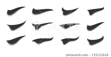 Swoosh Tail Set with Halftone Dots. Comic Speed Lines And Motion Shadows Set . Dynamic Cartoon Action Streaks And Emphasis Marks For Manga, Pop Art Effects And Impact Design. Vector Illustration 135222638