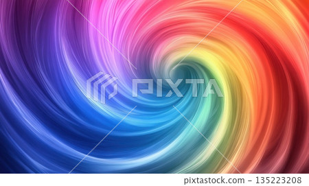 Vibrant swirling colors create a mesmerizing abstract pattern in a dynamic display of hues 135223208