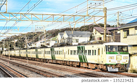 Shonan train in Oiso Shonan train in Oiso 135223421
