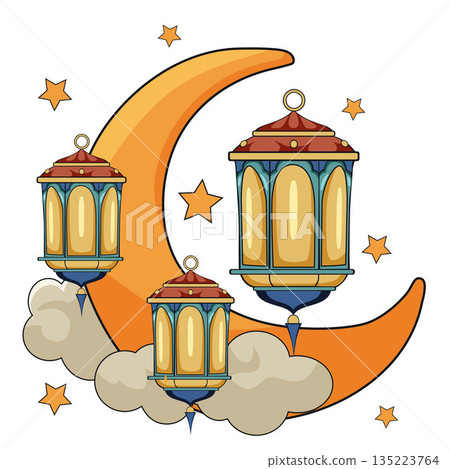 ramadan lantern islamic holy month theme 135223764