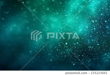 綠色背景特效素材，綠色光粒子神奇地擴散開來 135223841