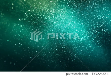 綠色背景特效素材，綠色光粒子神奇地擴散開來 135223842