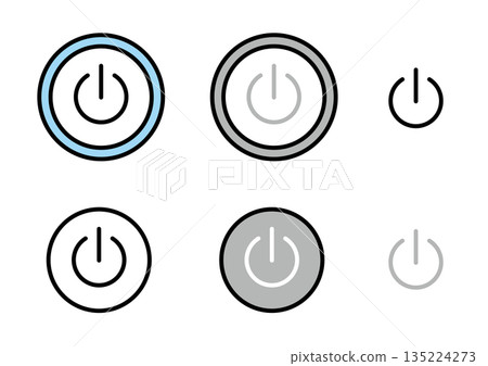 Power button icon set Power button icon set 135224273