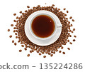 Coffee and coffee beans 135224286