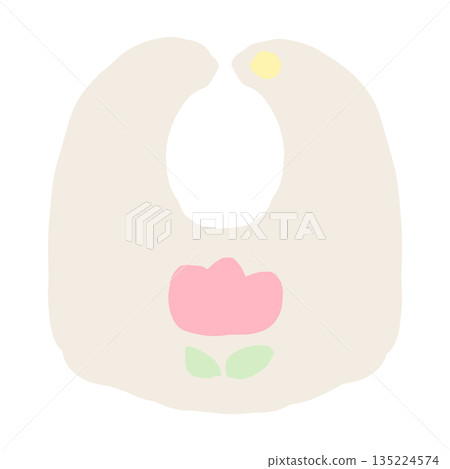 Soft pastel bib illustration material | Easy hand-drawn series for young children 135224574