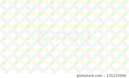 Japanese pattern background, pastel rainbow colors, Shippo pattern 135225006