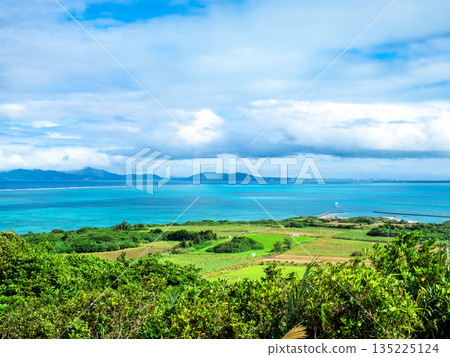 View of Kohama Port from Otake Observatory (Kohama Island, Okinawa Prefecture) 135225124