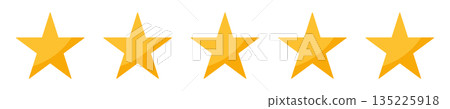 五星級插圖，非常適合用於排名和分數展示 135225918