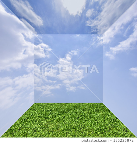 被暖空氣包圍的春天藍天盒子 被暖空氣包圍的春天藍天盒子 135225972