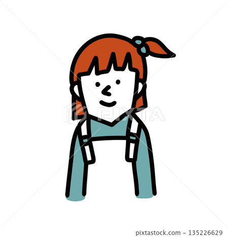 Illustrated icon of a girl in casual clothes 135226629