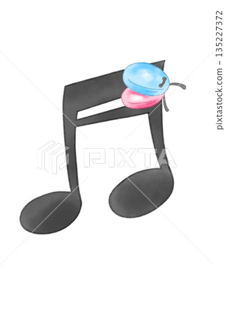 Musical notes with castanets Musical notes with castanets 135227372