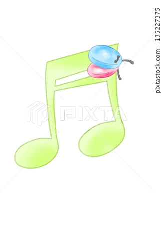 Musical notes with castanets Musical notes with castanets 135227375