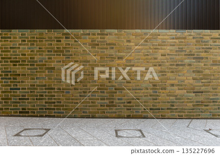 street wall background ,Industrial background, empty grunge urban street with warehouse brick wall street wall background ,Industrial background, empty grunge urban street with warehouse brick wall 135227696