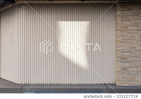 street wall background ,Industrial background, empty grunge urban street with warehouse brick wall 135227719